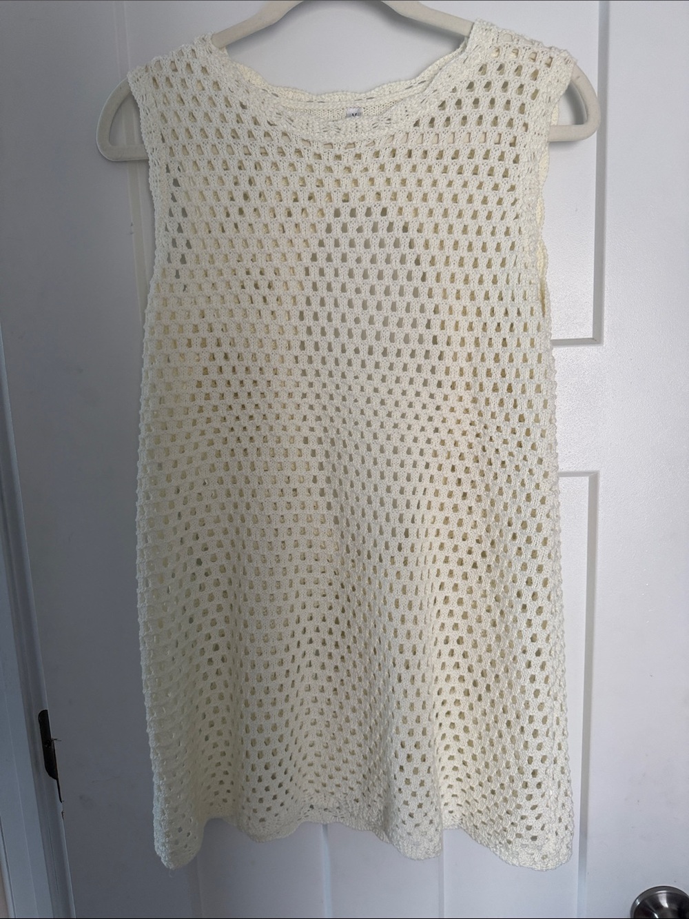 Amazon Essentials Cream Crochet Swim Coverup
